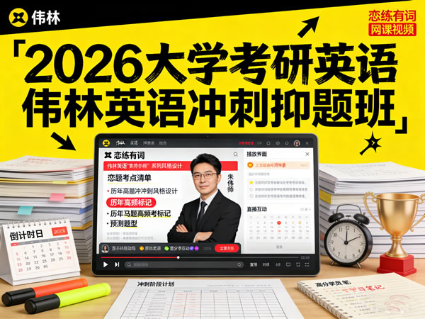 2026大学考研英语 韦林英语冲刺押题班 网课视频